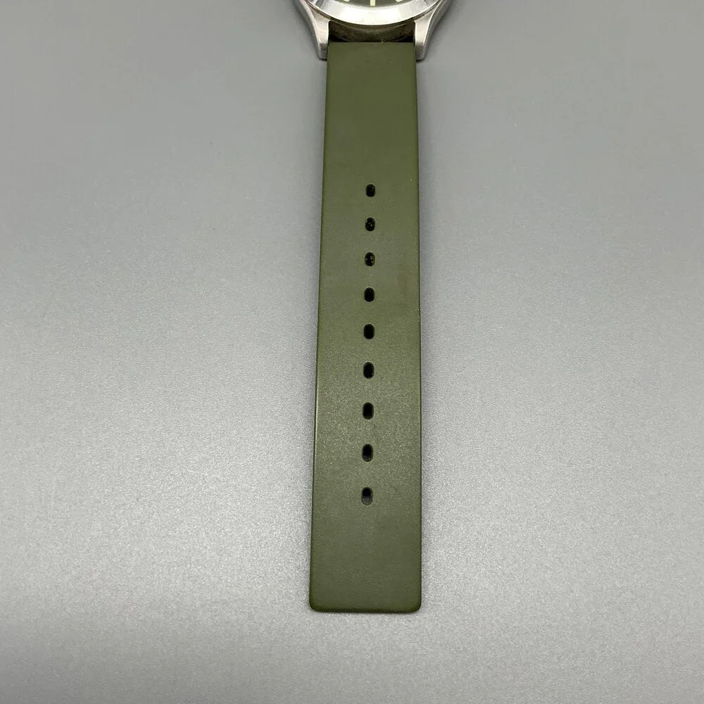 Ecclissi Women Watch 35mm Green Dial Silicone Day Date Stainless New Battery